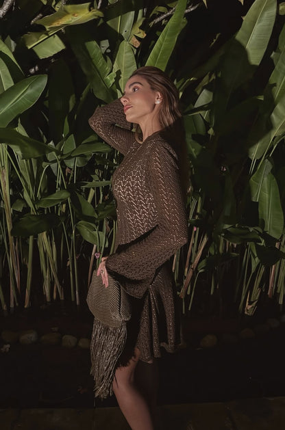 VESTIDO CLOUDE MAIA MARROM