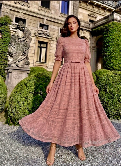 VESTIDO LUZIA FAZZOLLI TULE C CINTO LAÇO ROSE