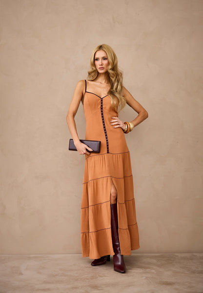 VESTIDO ARTSY ANTONELA TERRACOTA