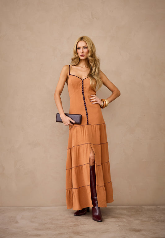 VESTIDO ARTSY ANTONELA TERRACOTA