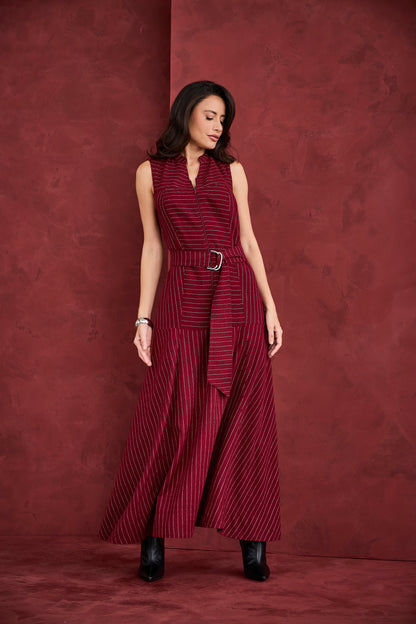 VESTIDO ARTSY LONGO ANITA MARSALA