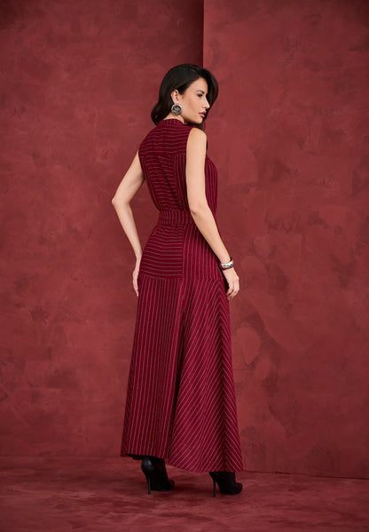 VESTIDO ARTSY LONGO ANITA MARSALA