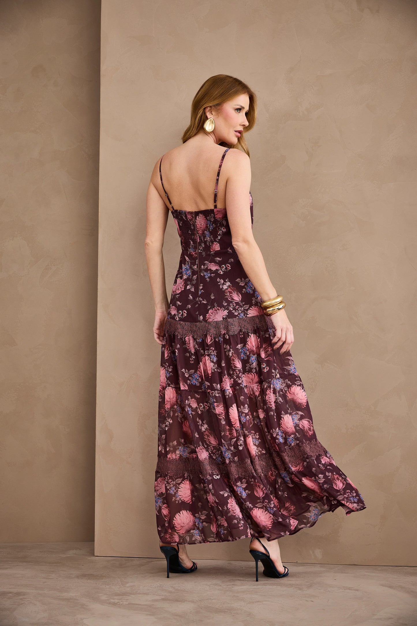VESTIDO ARTSY KARINA MARROM ESTAMP