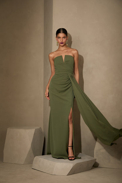 VESTIDO AMICCI ANGELICA VERDE OLIVA