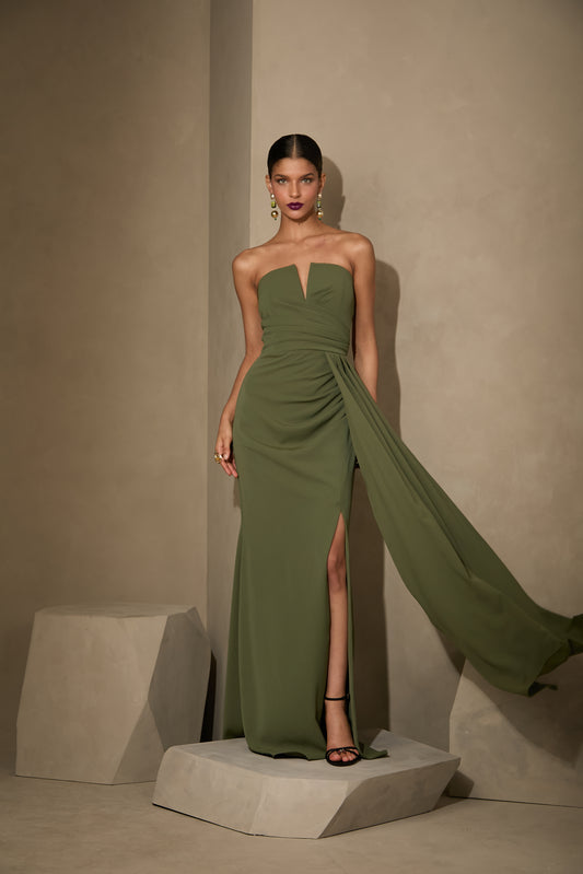 VESTIDO AMICCI ANGELICA VERDE OLIVA