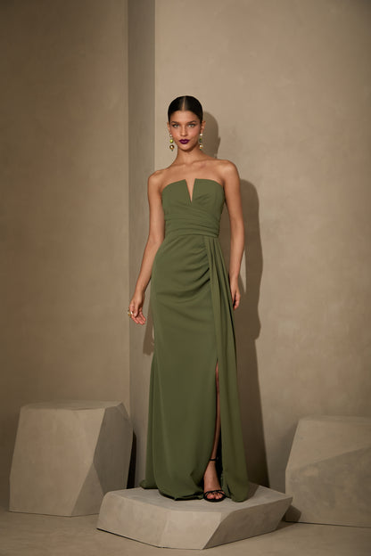 VESTIDO AMICCI ANGELICA VERDE OLIVA