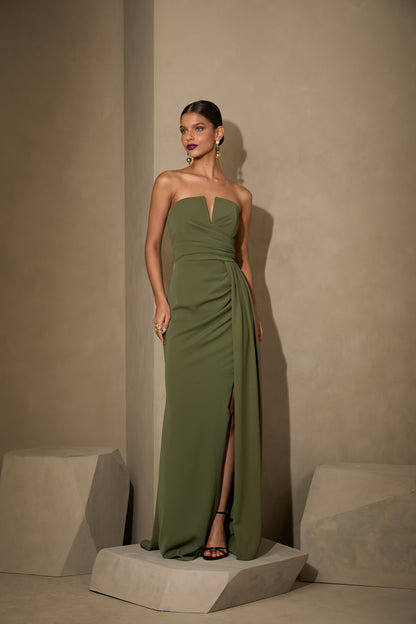 VESTIDO AMICCI ANGELICA VERDE OLIVA