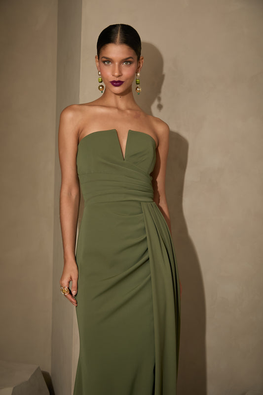 VESTIDO AMICCI ANGELICA VERDE OLIVA