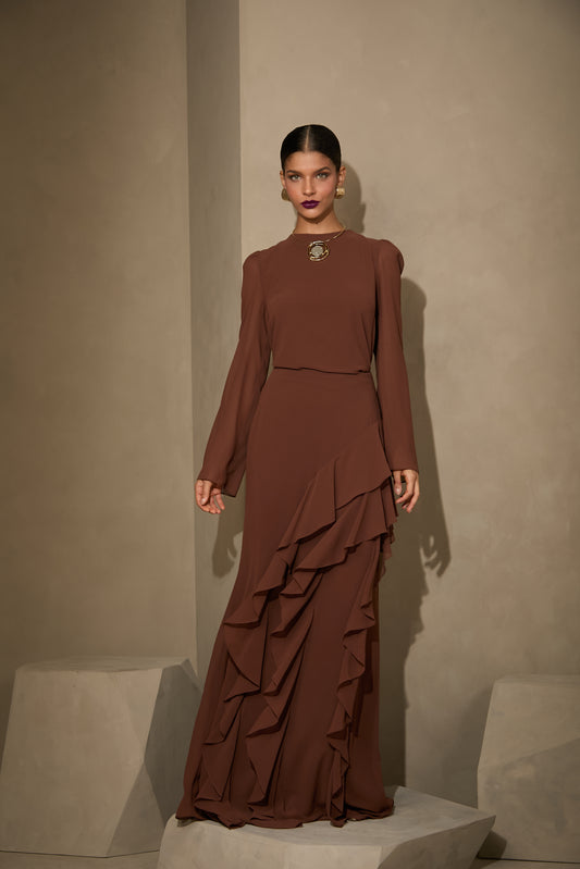 CONJUNTO AMICCI PÉROLA MARROM