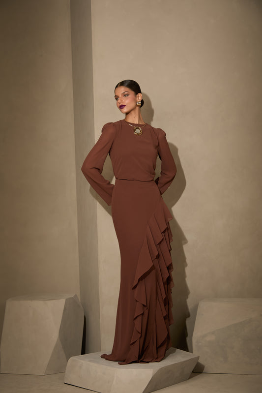 CONJUNTO AMICCI PÉROLA MARROM