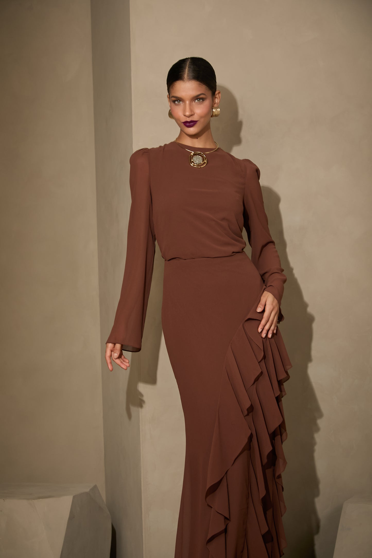 CONJUNTO AMICCI PÉROLA MARROM