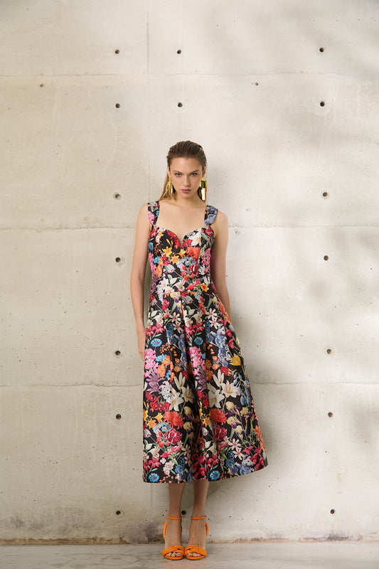 VESTIDO ARBOUR MIDI TAFETA