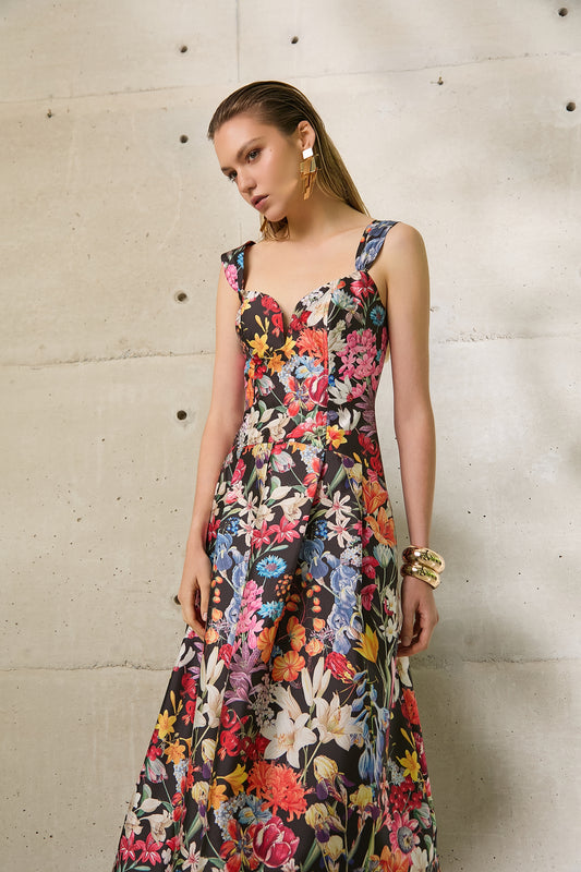 VESTIDO ARBOUR MIDI TAFETA