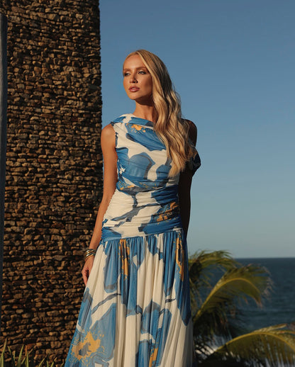 VESTIDO LULEG TULE ESTAMPADO ASSIM. VENEZA