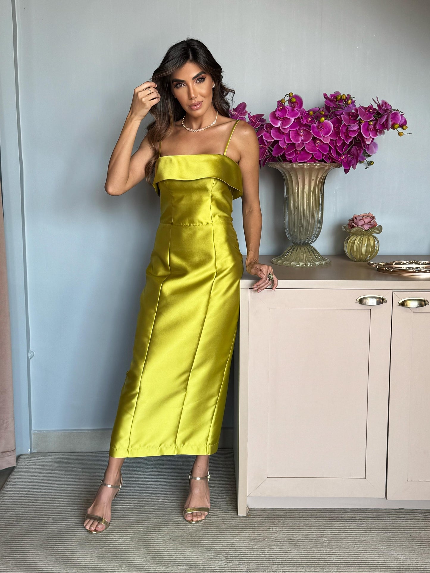 VESTIDO DPSCO MIDI ELIS VERDE AVOCADO