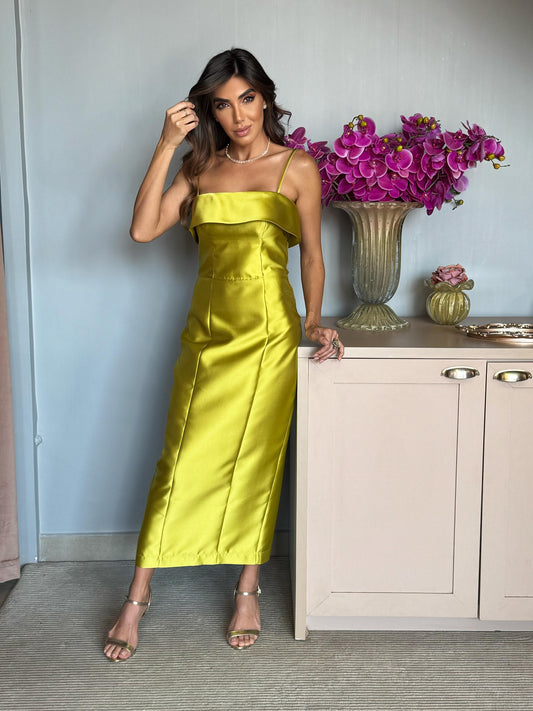 VESTIDO DPSCO MIDI ELIS VERDE AVOCADO