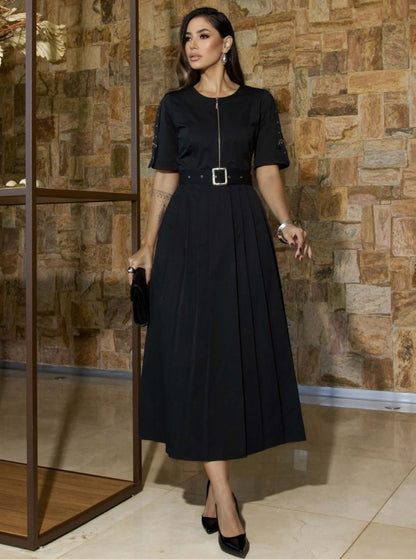 Vestido Luzia Fazzolli Sarja  Preto