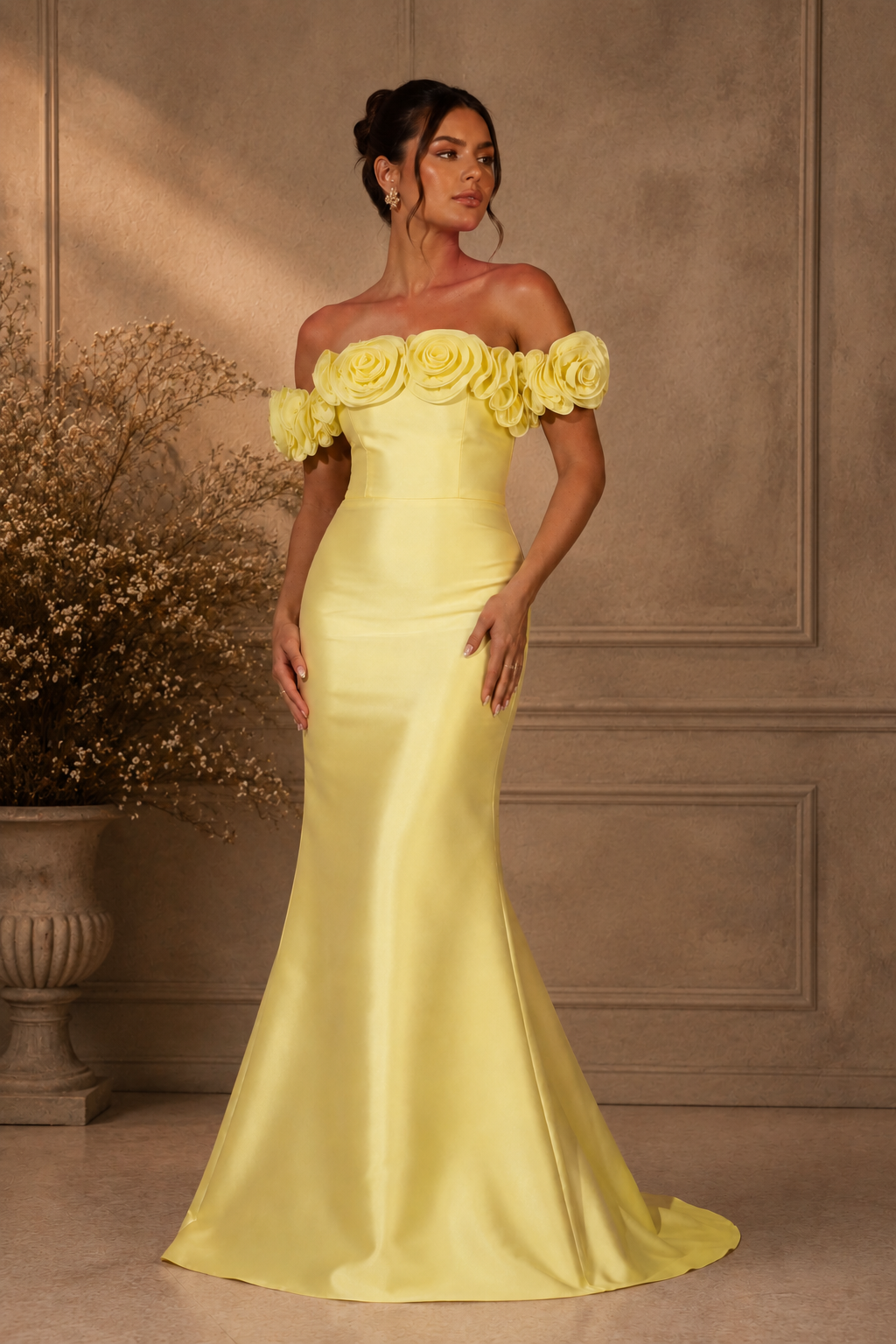 VESTIDO SRBRAND FLORES AMARELO