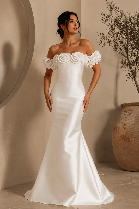 VESTIDO SRBRAND FLORES BRANCO