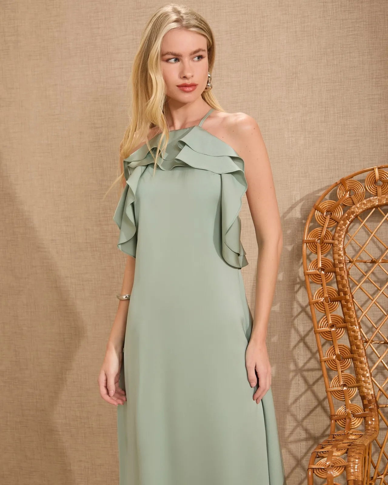 Vestido Anne Fernandes Anelize Longo Verde