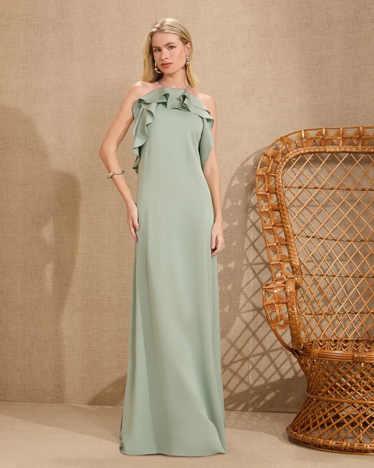 Vestido Anne Fernandes Anelize Longo Verde