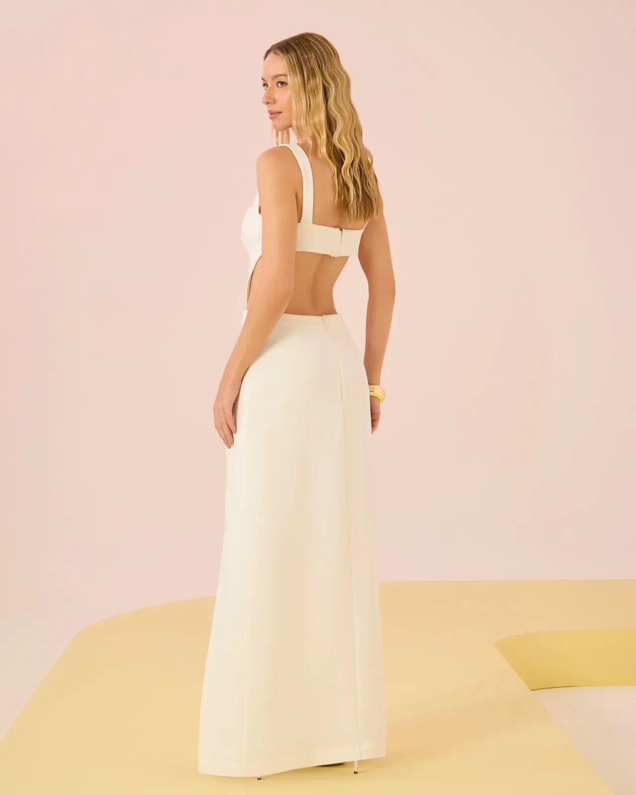 Vestido Anne Fernandes Elise Longo Branco