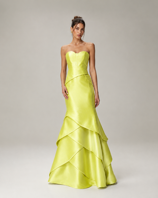 VESTIDO M.RODARTE SEREIA PETALAS COM RECORTE