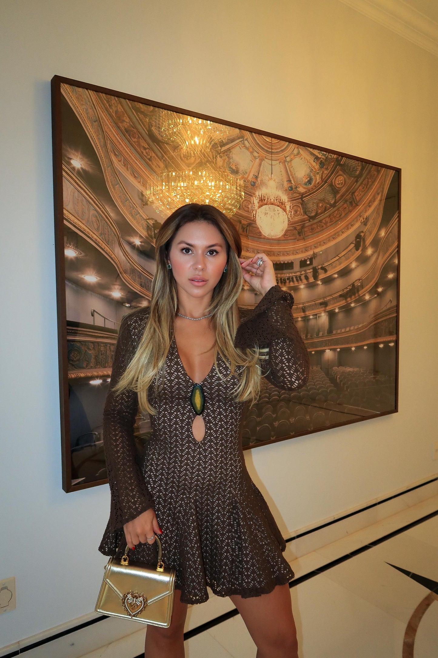 VESTIDO CLOUDE MAIA MARROM