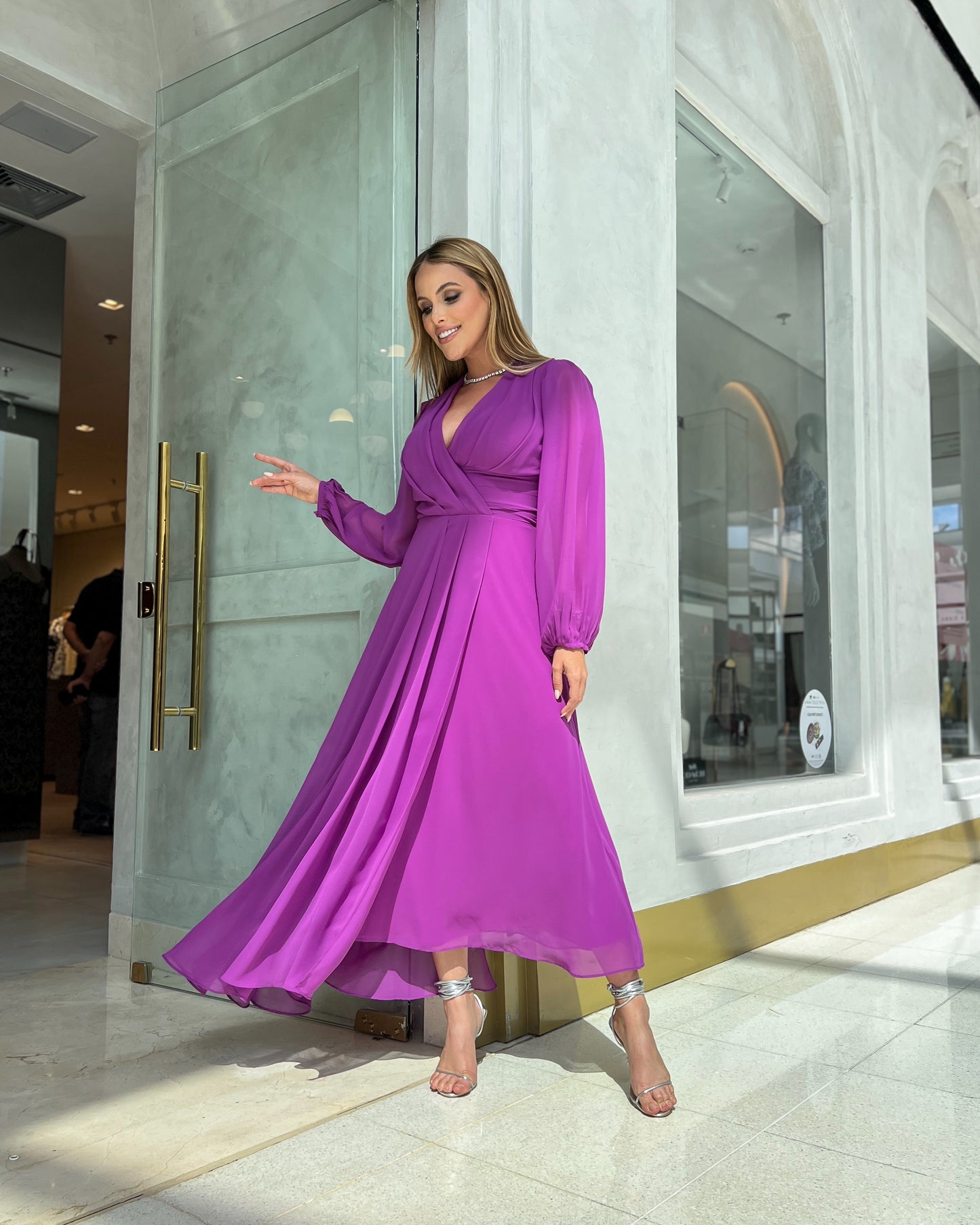 Vestido Dpsco Petra Midi Roxo