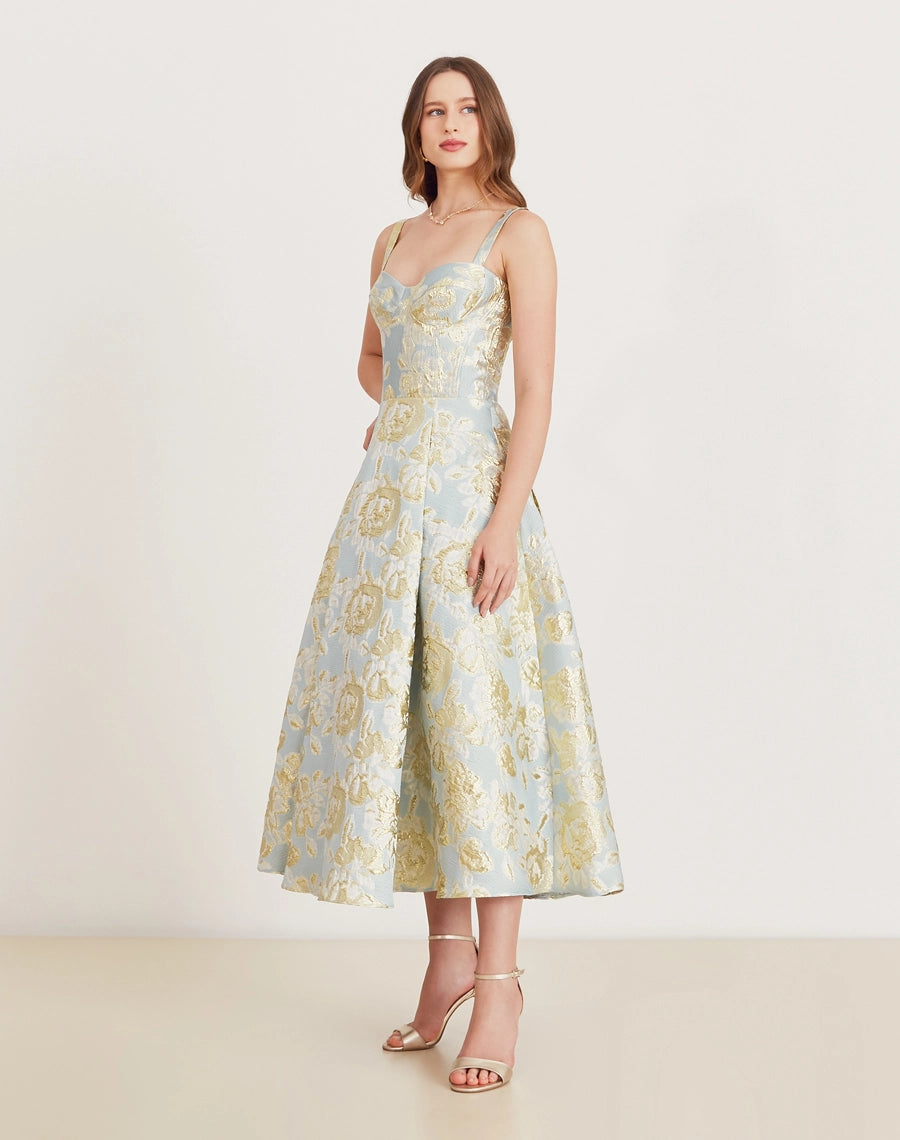 VESTIDO AMISSIMA MIDI HELOA AZUL