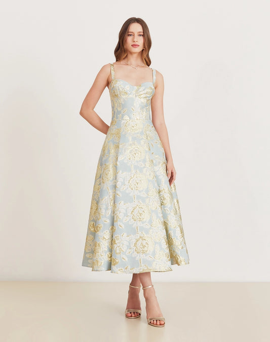 VESTIDO AMISSIMA MIDI HELOA AZUL