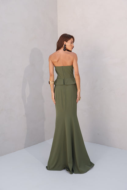 VESTIDO AMICCI CORSELET VERDE OLIVA