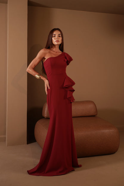 VESTIDO AMICCI LONGO ANGELITA MARSALA