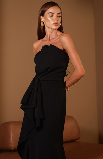 VESTIDO AMICCI LONGO SAFIRA PRETO