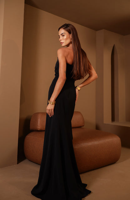 VESTIDO AMICCI LONGO SAFIRA PRETO