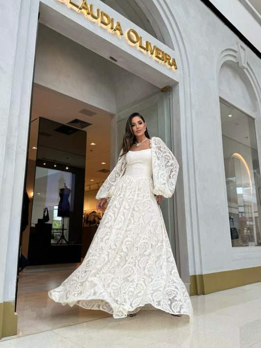 Vestido Amissima Gabriela Longo Branco