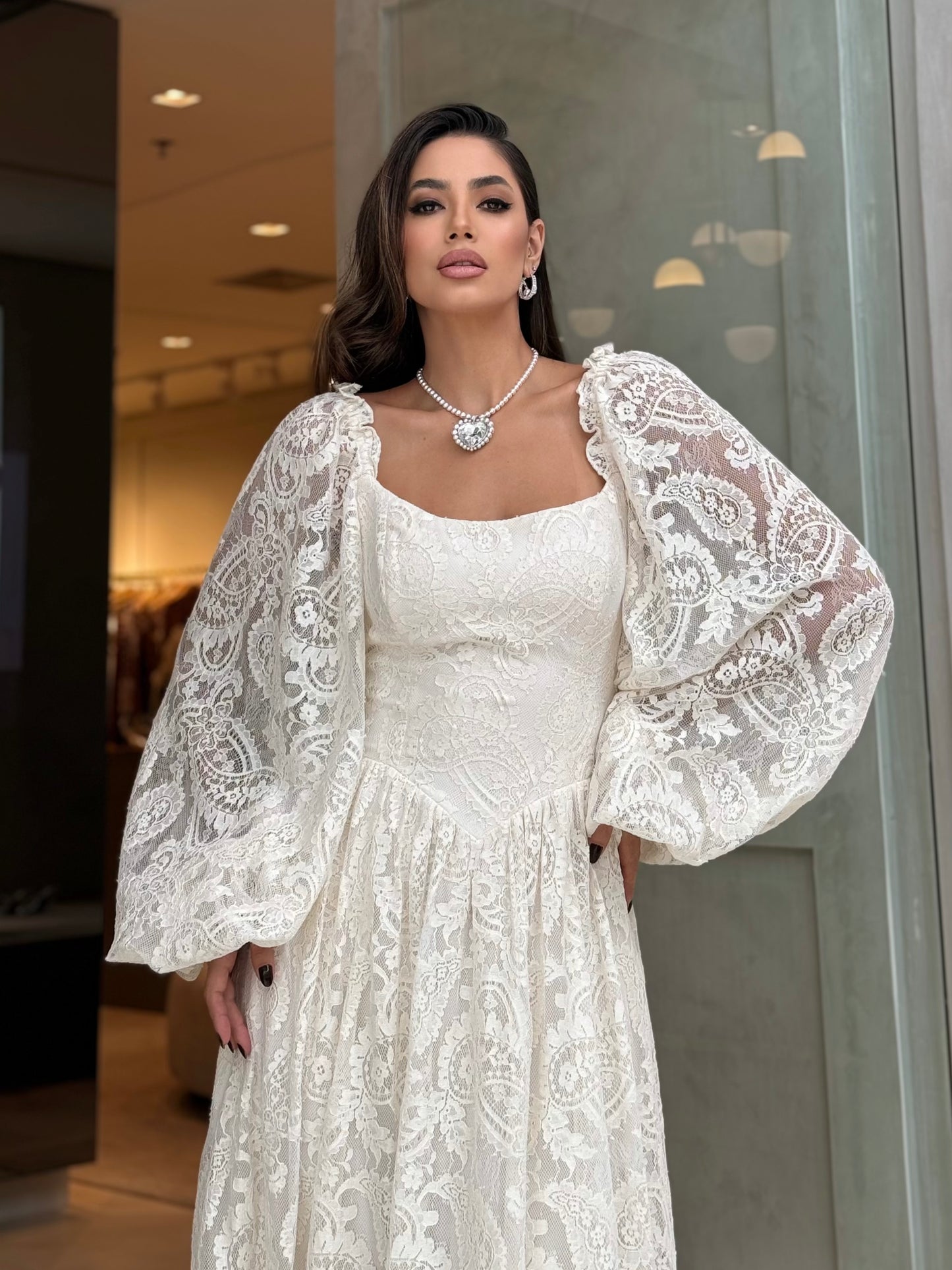 Vestido Amissima Gabriela Longo Branco