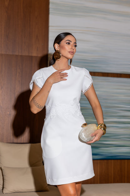 VESTIDO LUZIA FAZZOLLI CREPE C APLICAÇÃO OFF