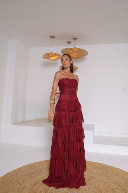 VESTIDO AMICCI LONGO EM CAMADAS