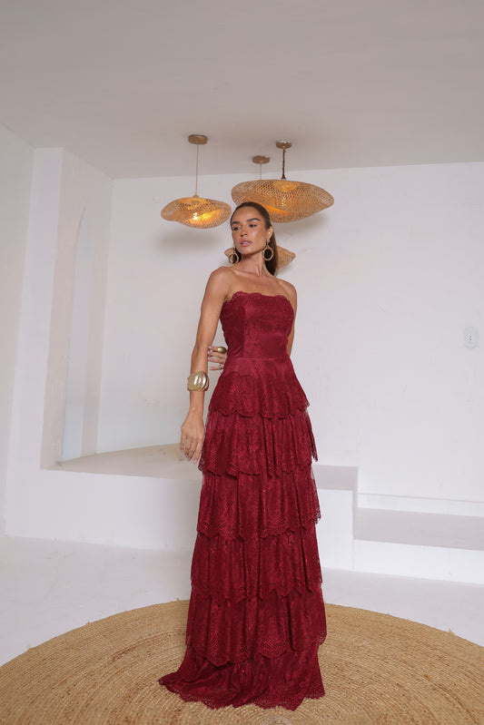 VESTIDO AMICCI LONGO EM CAMADAS