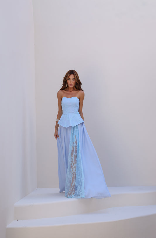 CONJUNTO AMICCI PEPLUM E RENDA CHANTILLY
