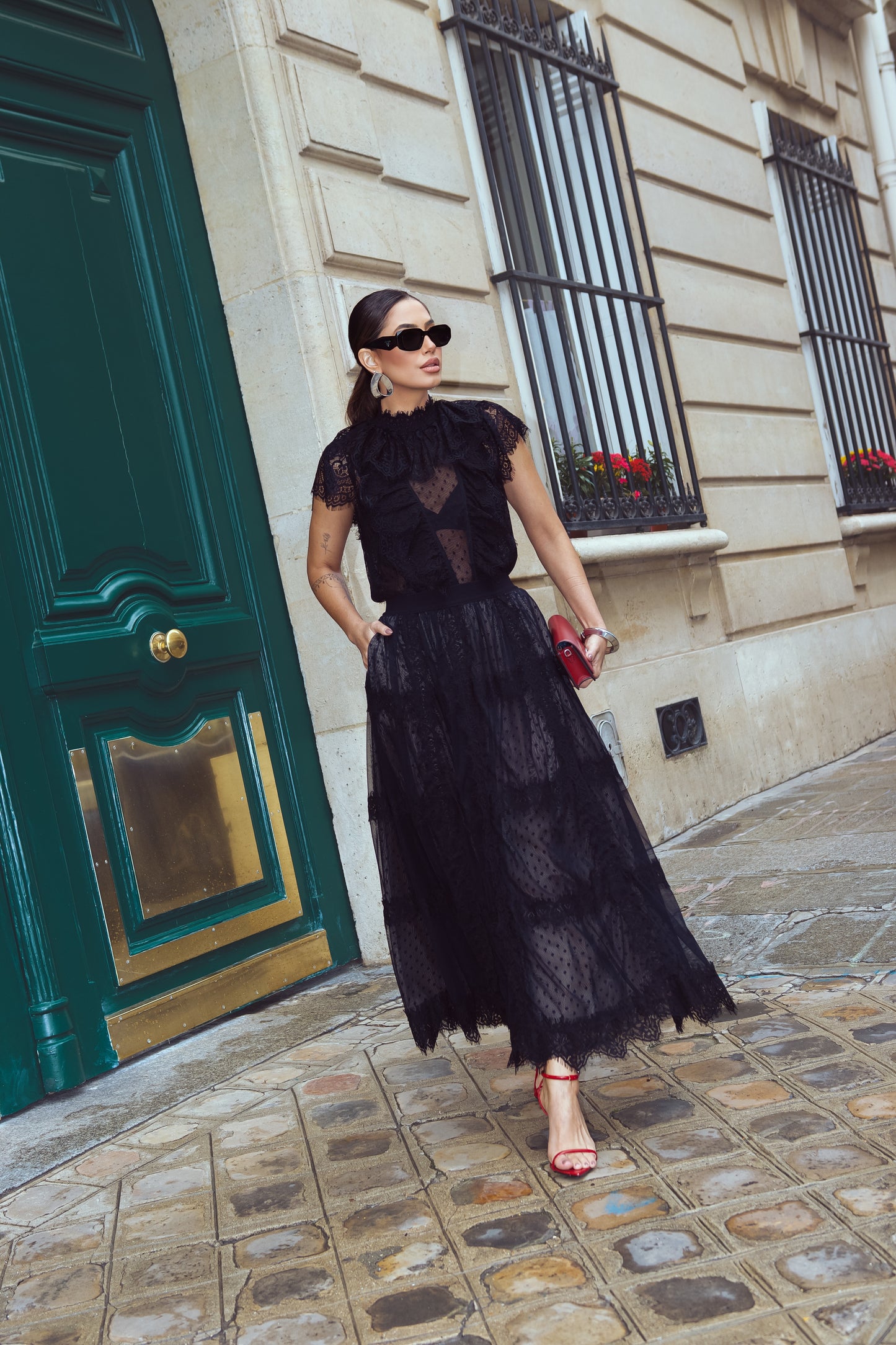 Conjunto luzia fazzolli tule giovana preto