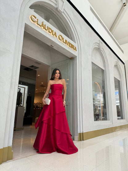 Vestido M.Rodarte Analis Vermelho Laço