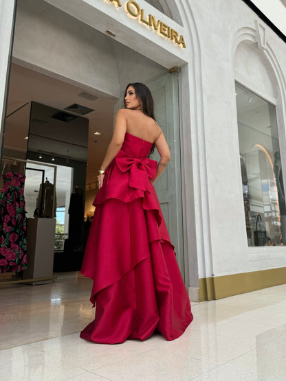 Vestido M.Rodarte Analis Vermelho Laço