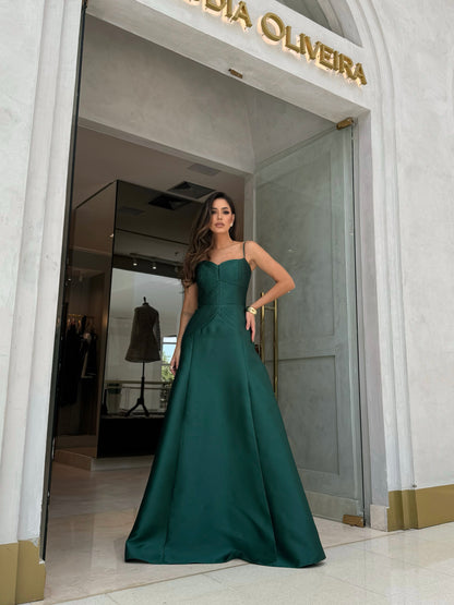 Vestido M.Rodarte Luna Verde Esmeralda
