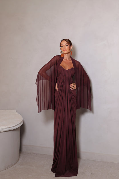 VESTIDO AMICCI ILMENITA MARROM