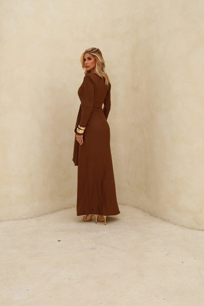 VESTIDO ZAYA ANA PAULA MARROM