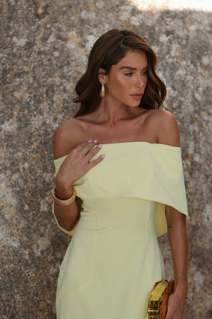 VESTIDO AMICCI MIDI OMBRO A OMBRO