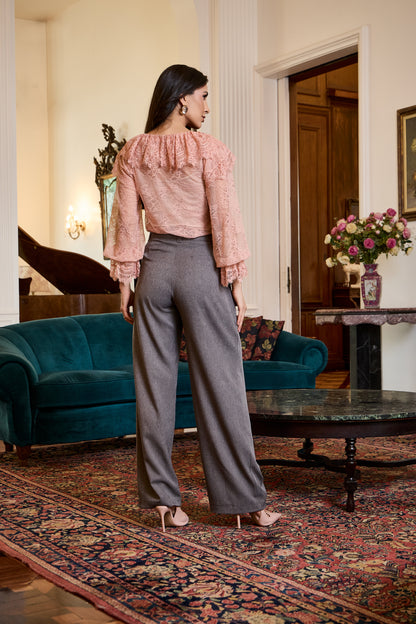BLUSA LUZIA FAZZOLLI RENDA COMPOSE ROSE