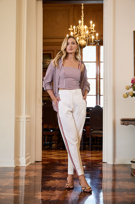 CONJUNTO LUZIA FAZZOLLI CALÇA ALFA CAMISA TRICOLINE